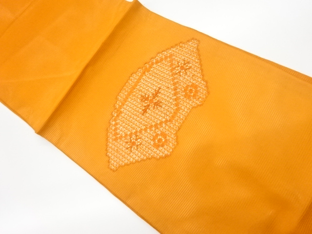 JAPANESE KIMONO / VINTAGE NAGOYA OBI / FOR SUMMER / CUTWORK / ABSTRACT PATTERN